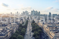 Morning light cityscape Color Block Eclipse wallpaper mural art.