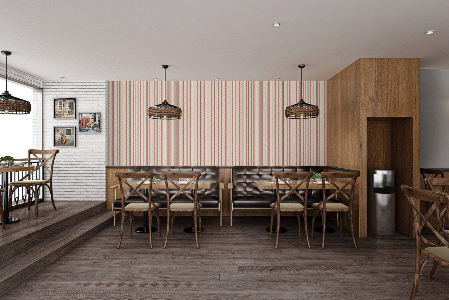Trendy wallpaper with soft tan streak patterns