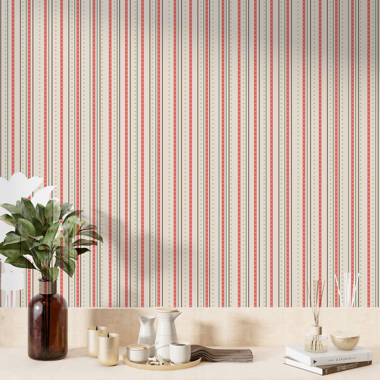Stylish tan wallpaper with textured streaks