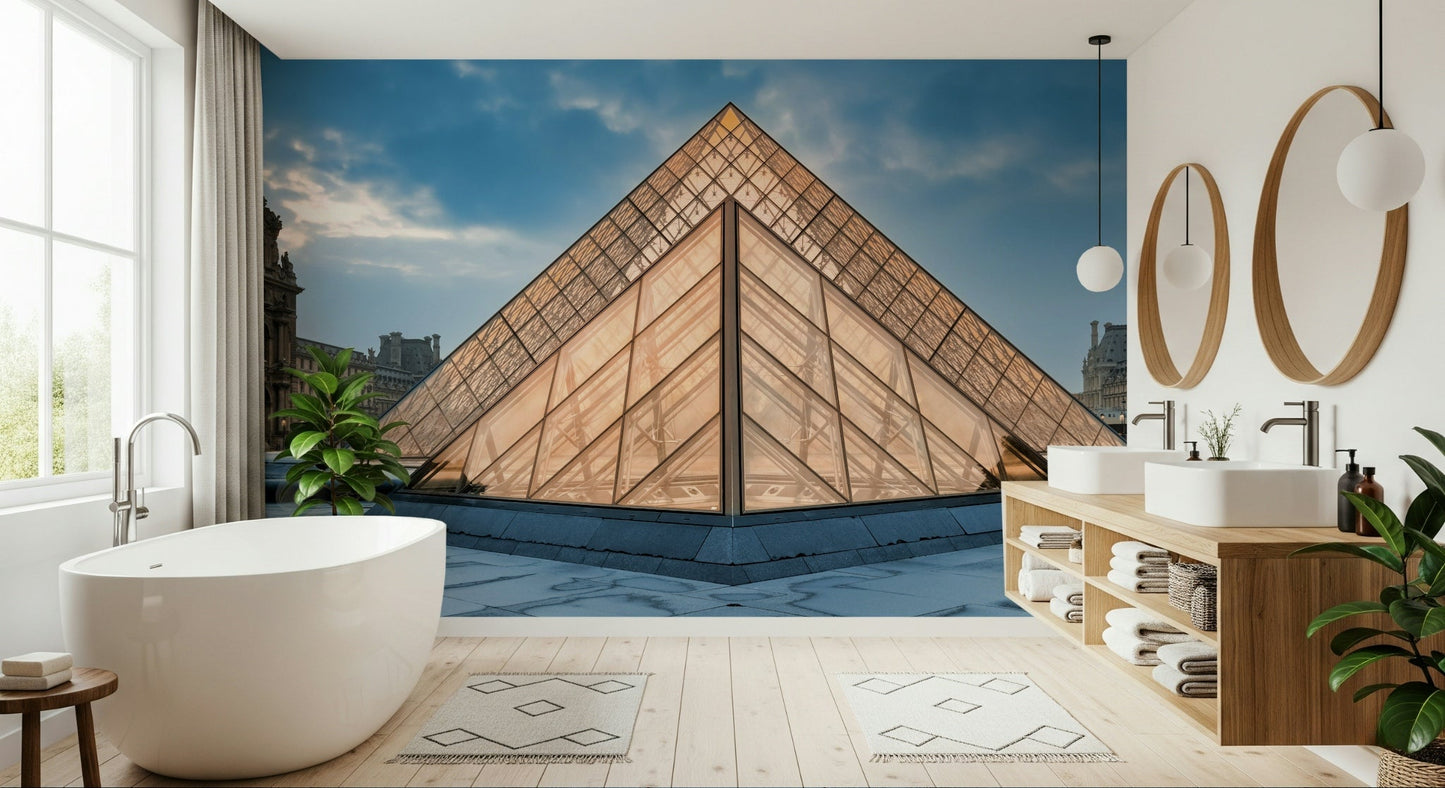 A graceful subtle pattern wall mural in cool, neutral tones.