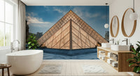 A graceful subtle pattern wall mural in cool, neutral tones.