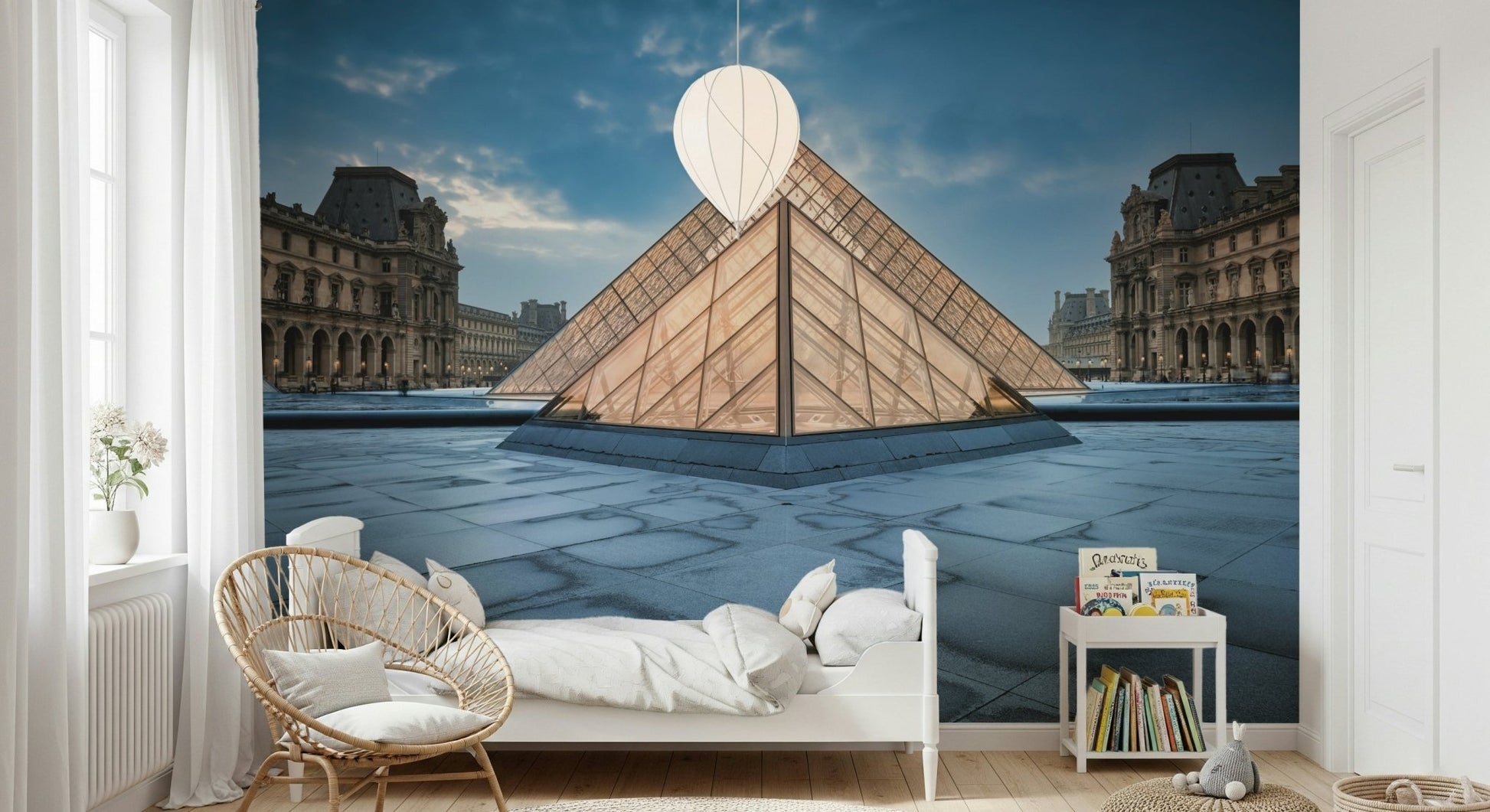 A serene geometric design wall mural for contemporary decor.