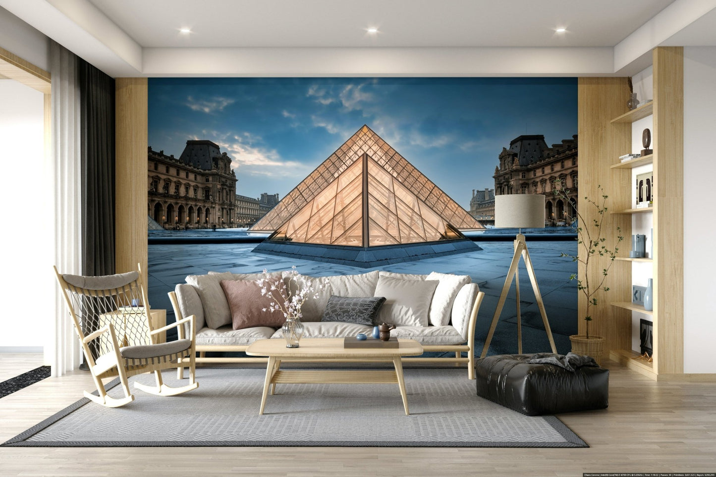 A contemplative gentle design wallpaper mural for a feature wall.