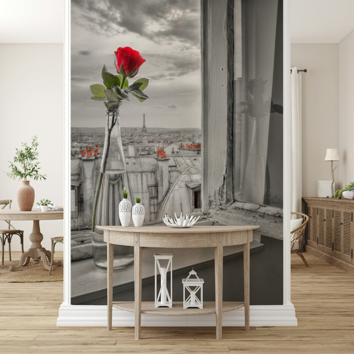 A quiet city view fills this Parisian Rooftops wall mural GD7394