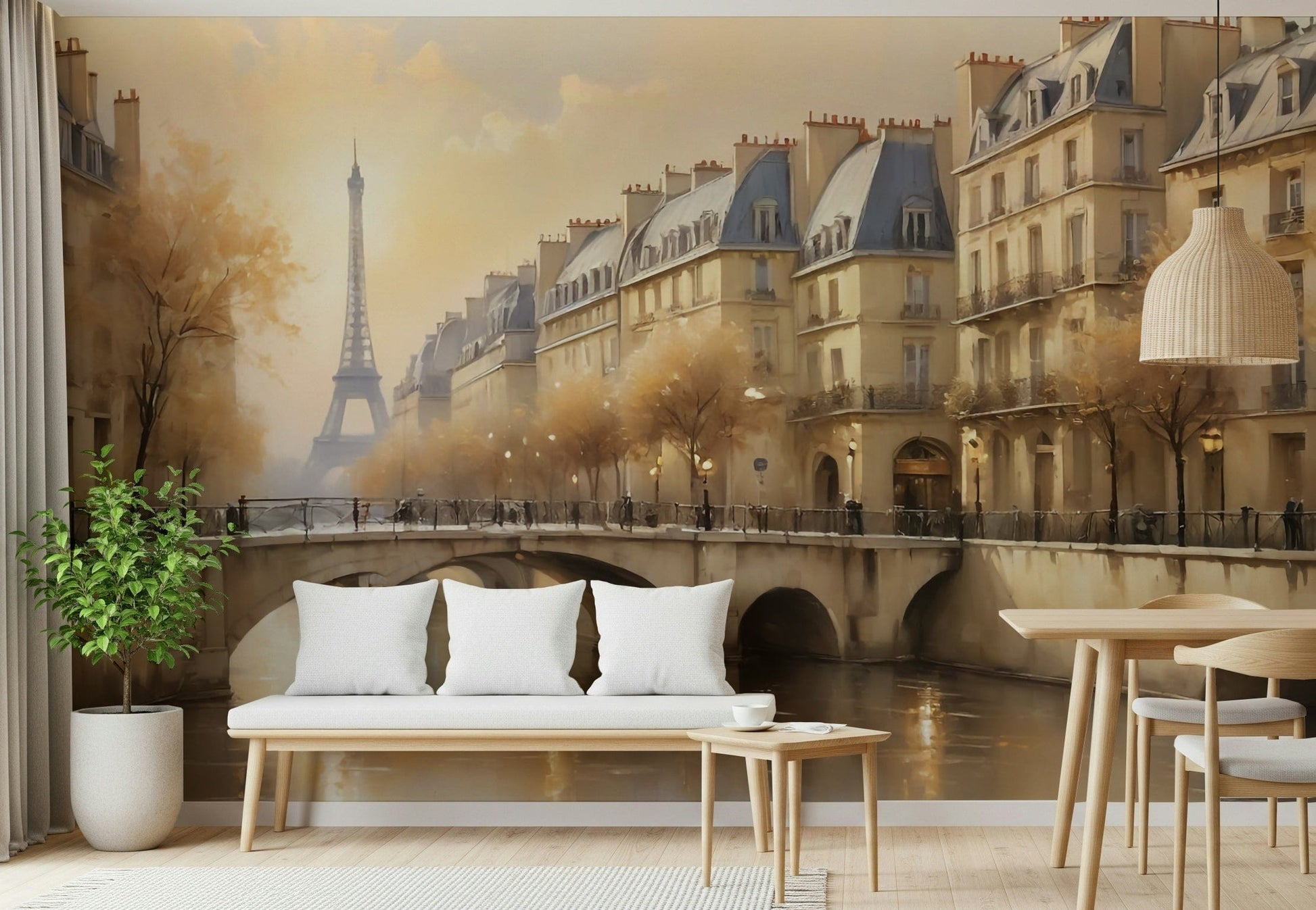Parisian Serenity Wall Mural for modern apartment wallpaper mural