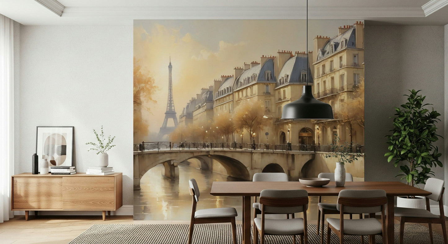 Chic Parisian Serenity Wall Mural for hallway wallpaper mural