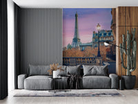 Artistic view of the Eiffel Tower for a sophisticated wallpaper design.