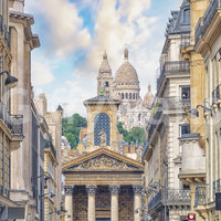 Timeless European street scene wall mural.