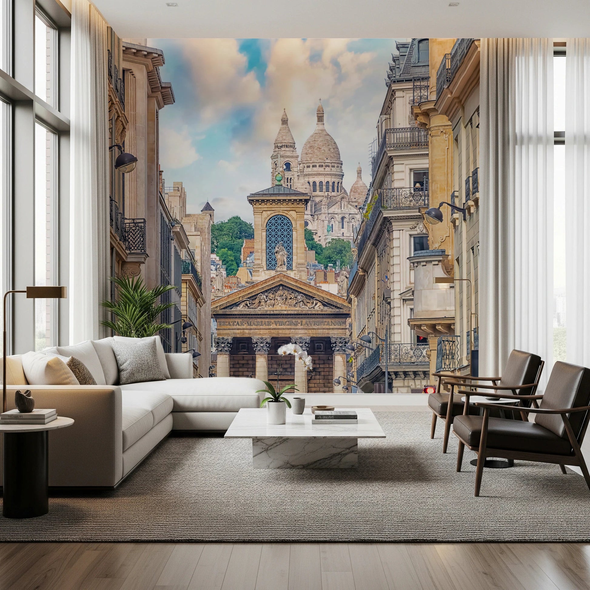 Historic city architecture wallpaper wall mural.