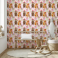 A festive party animal wallpaper mural for a child's room., GD4682