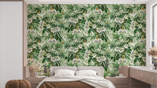 Tropical passionflower paradise wallpaper for interiors., GD1395