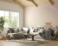 Beach wall mural in soft pastel shades for calm.

