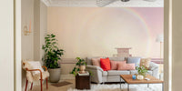 Pastel beach landscape mural for a peaceful room.

