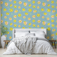 Nursery wallpaper with pastel blooms

