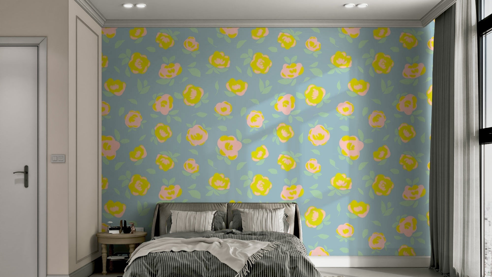 Gentle blooms wallpaper for bedrooms, GD1016