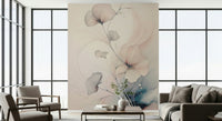 Soft pink and blue flowers on the Pastel Blossom Daydream Wall Mural., GD6321