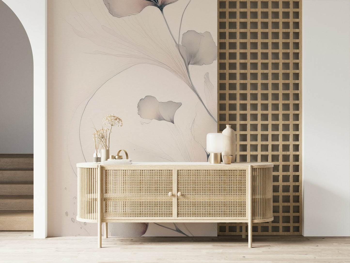 Watercolor style of the light Pastel Blossom Daydream Wall Mural., GD6321