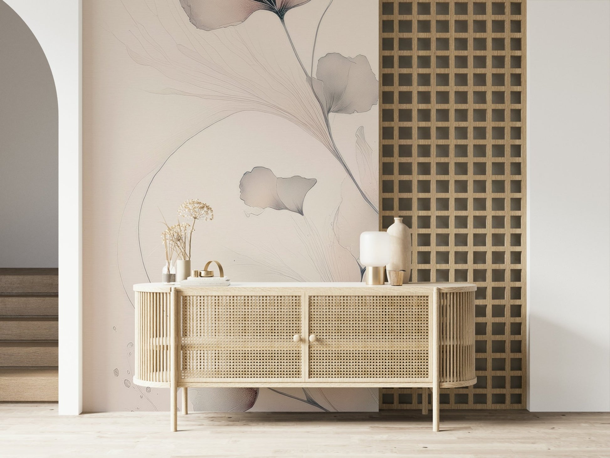 Watercolor style of the light Pastel Blossom Daydream Wall Mural., GD6321