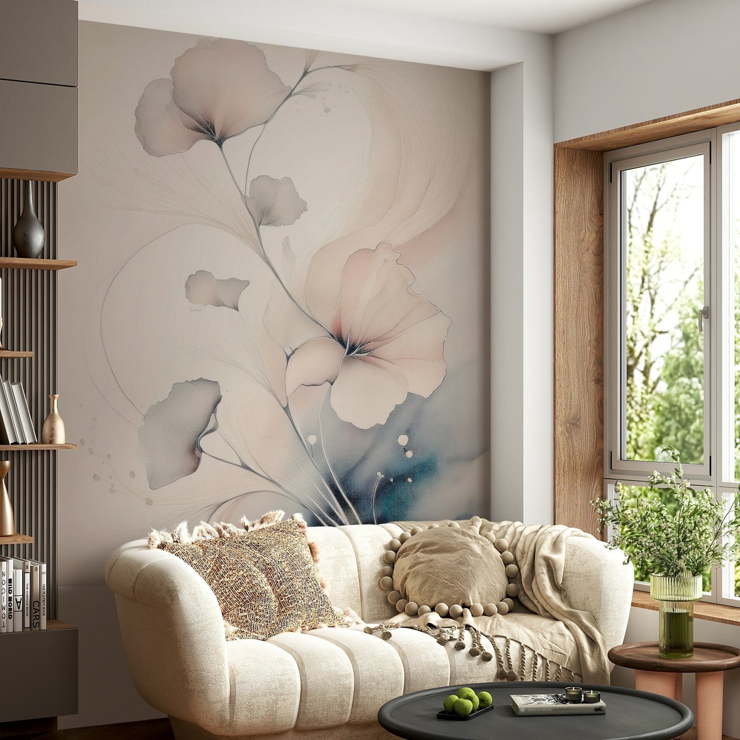 Bedroom wall decor using the inspiring Pastel Blossom Daydream Wall Mural., GD6321