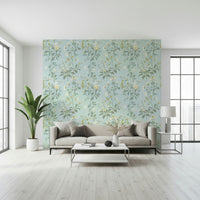 A beautiful modern art wall mural of delicate flowers.