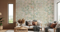 Warm tan seating sits beautifully against the gentle rose pattern in this living corner, GD8677