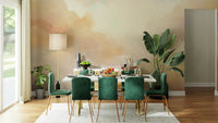 Light pastel clouds on a dreamy wall mural design.

