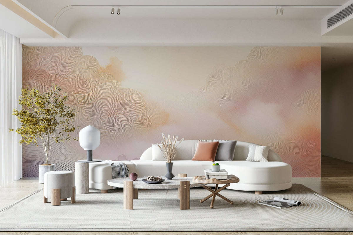 Beautiful pastel cloud wall mural for peaceful interiors., GD1656