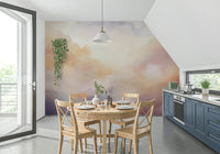 Soft pastel cloud mural for a dreamy room vibe.

