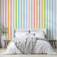 Playful pastel rainbow wall mural

