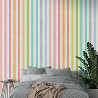 Soft pastel stripes wall covering

