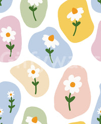 Superior finish on the Pastel Daisy Pebbles wallpaper texture GD9457