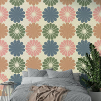 The wallpaper in a modern living room with clean lines.

