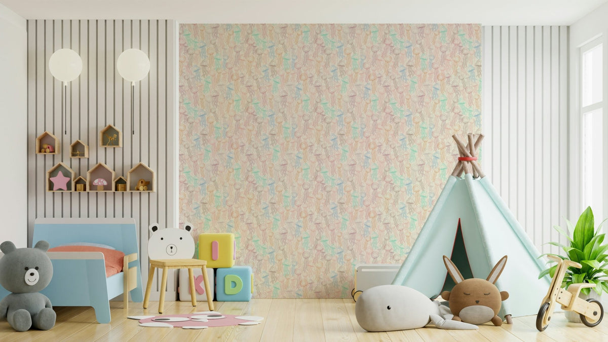 Soft jellyfish wallpaper print GD486

