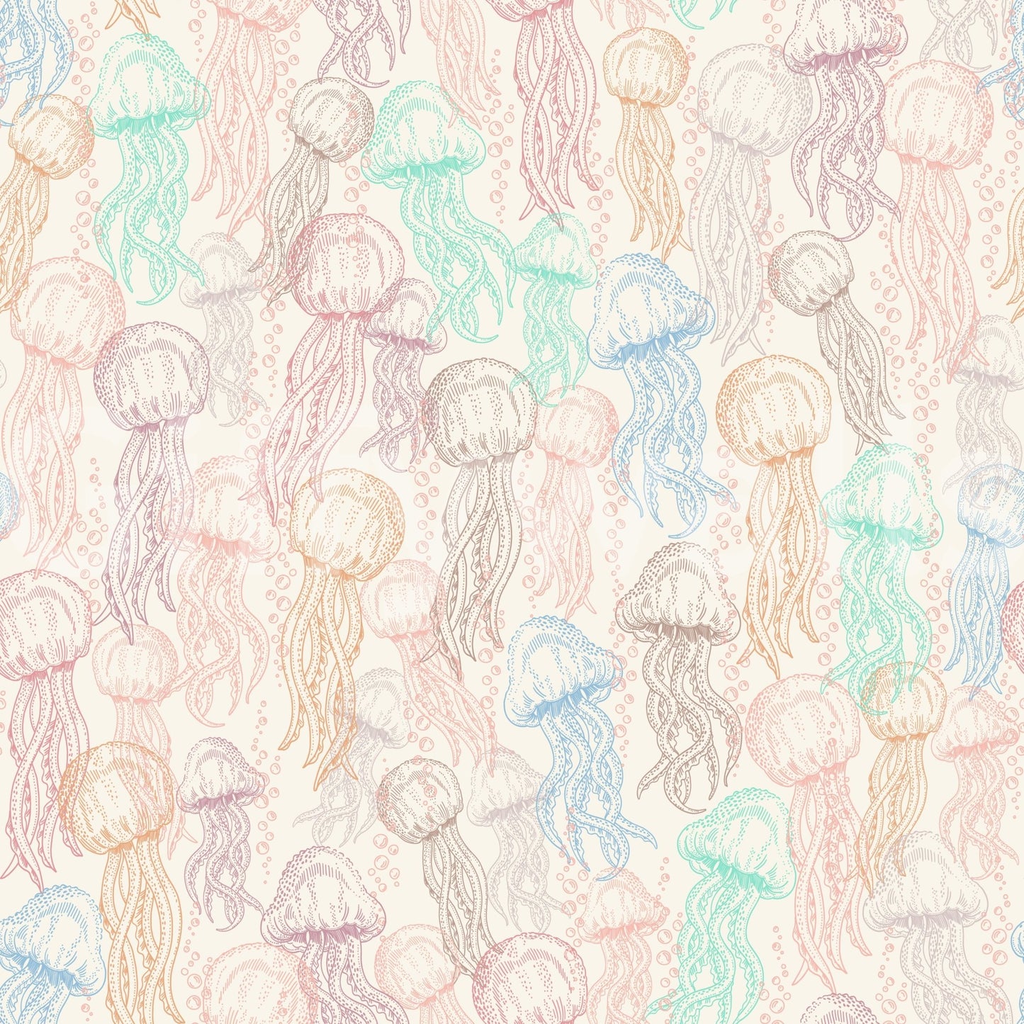 Multicolor jellyfish doodle theme

