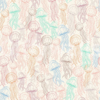 Multicolor jellyfish doodle theme


