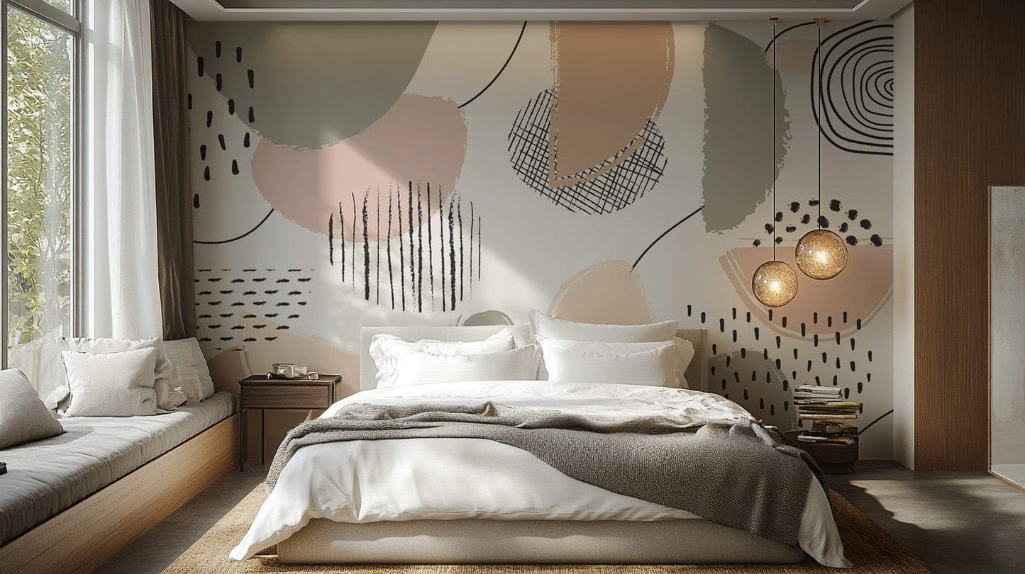 Pastel Light Color Grey Abstract Wallpaper Murals - GiffywallsAB-23