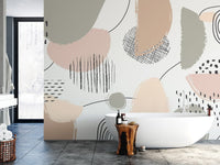 Subdued Grey Abstract Mural Design AB-23
