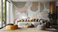 Elegant Grey Abstract Wall Mural Design AB-23
