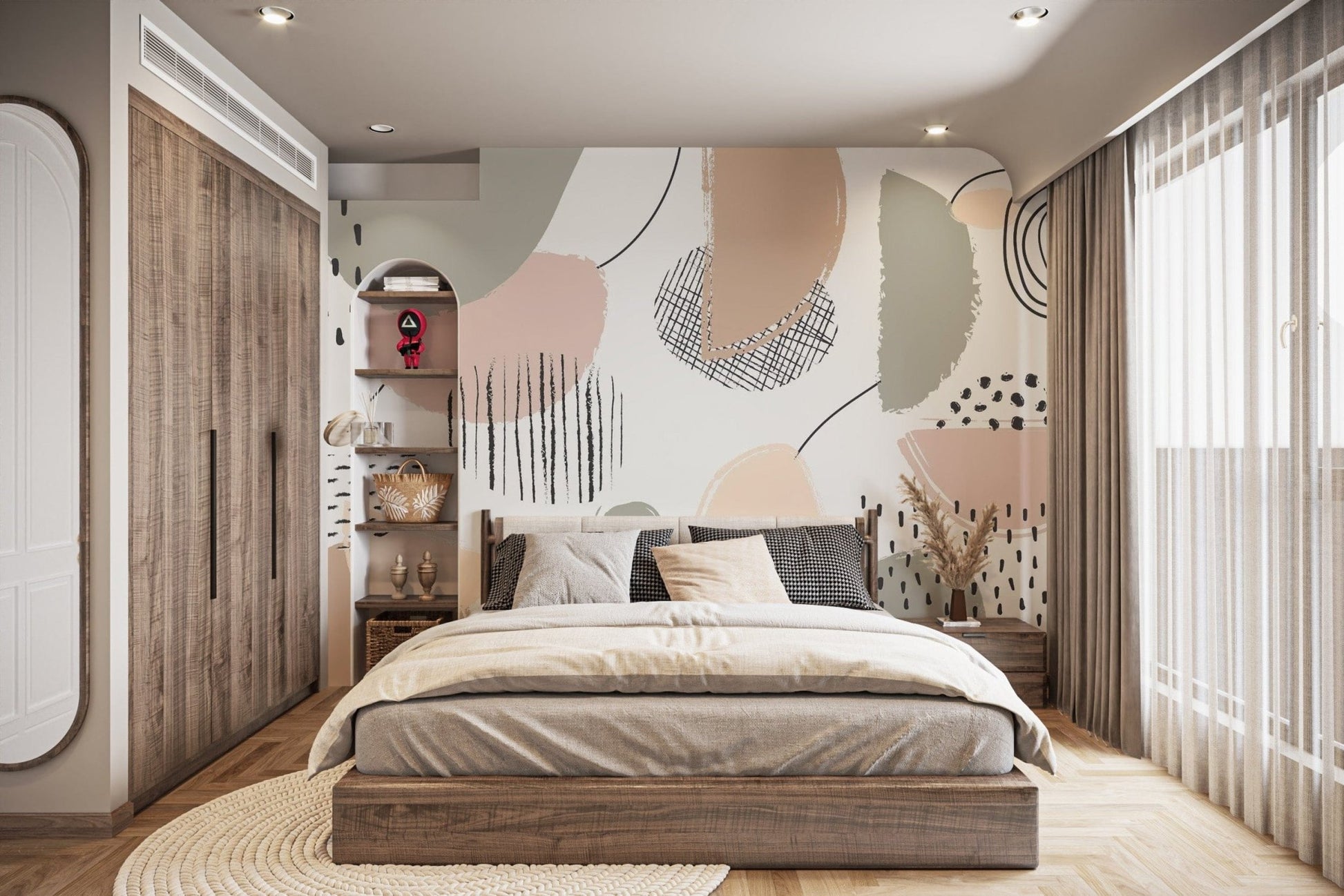Subtle Grey Abstract Wall Mural AB-23
