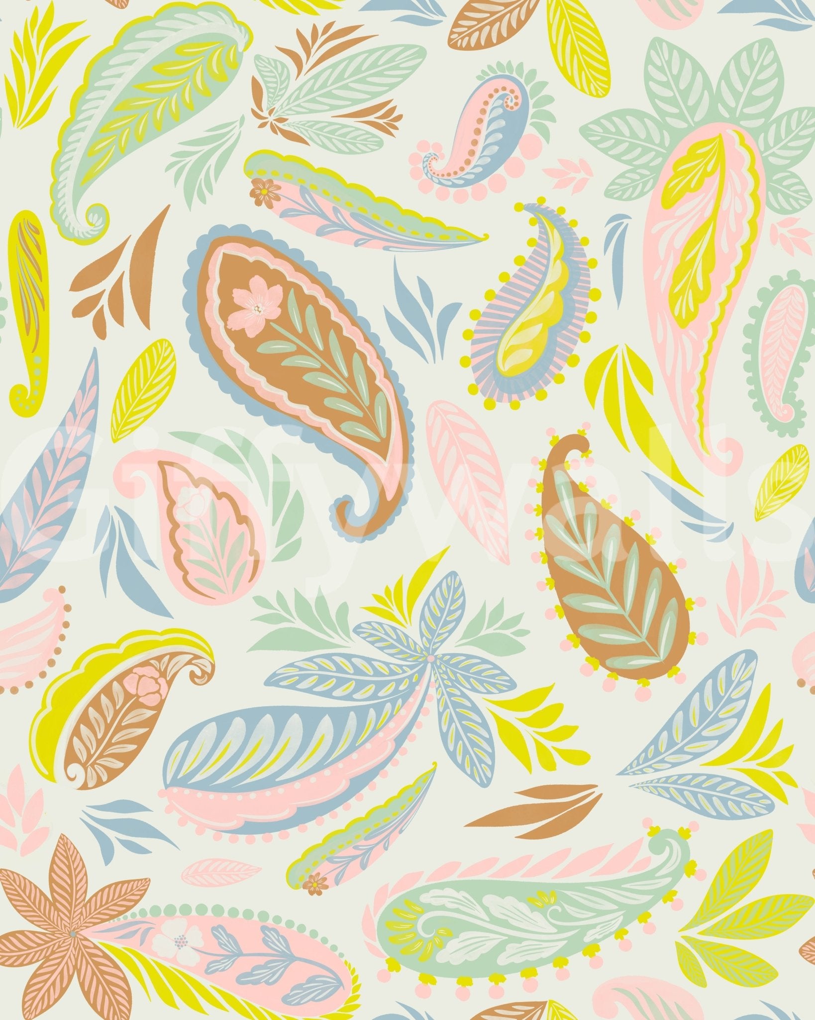 Calm paisley design for nursery walls, GD1014
