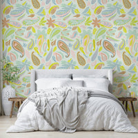 Mural wallpaper with mint and pink, GD1014