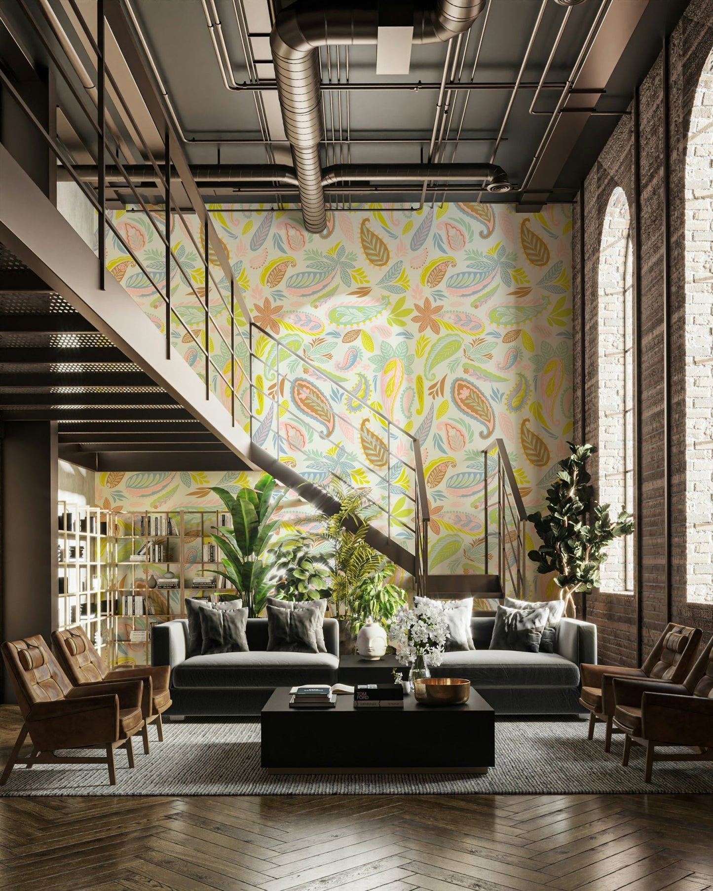 Colorful paisley wallpaper for walls, GD1014
