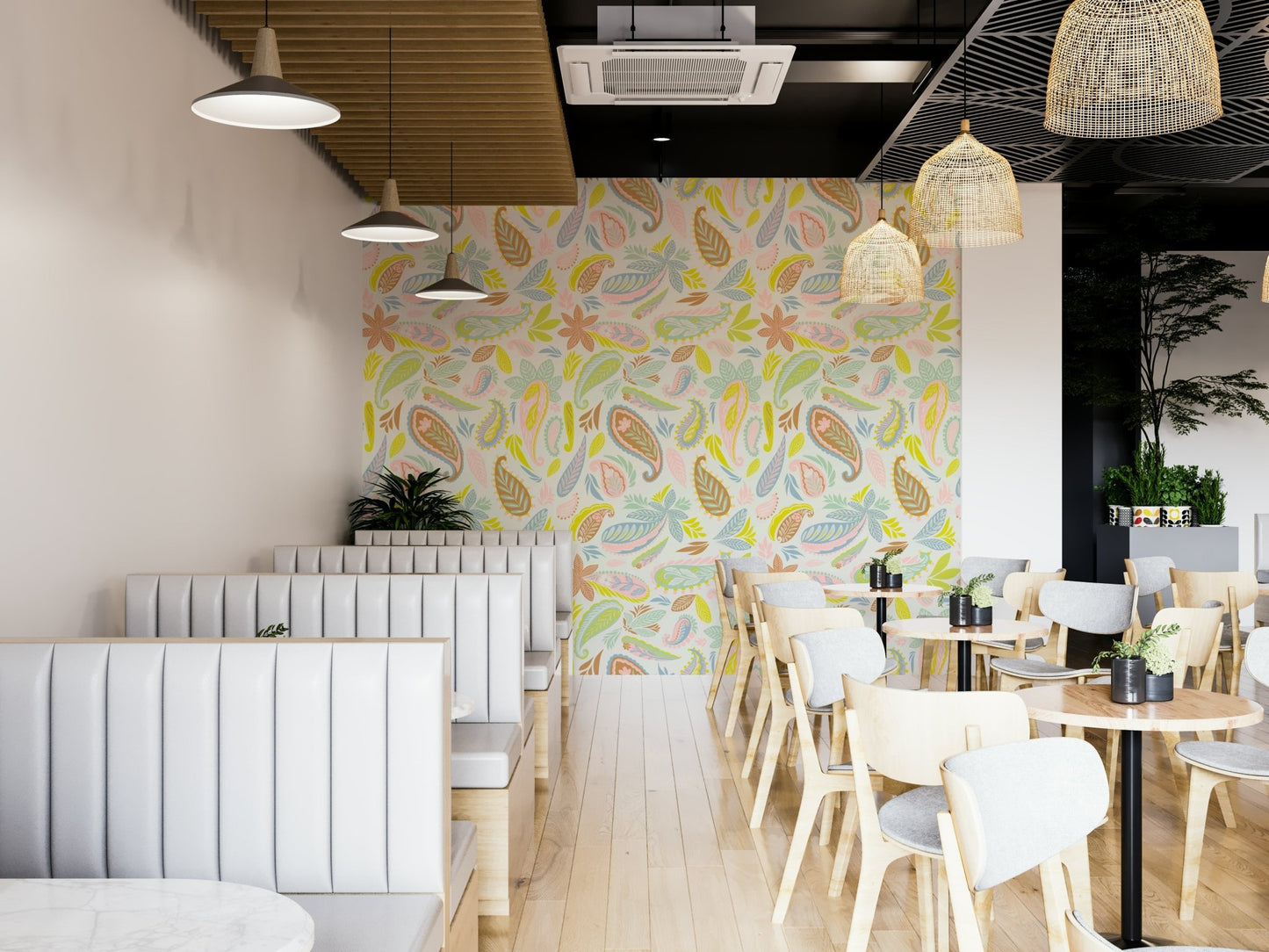 Soft pastel mural wallpaper design, GD1014