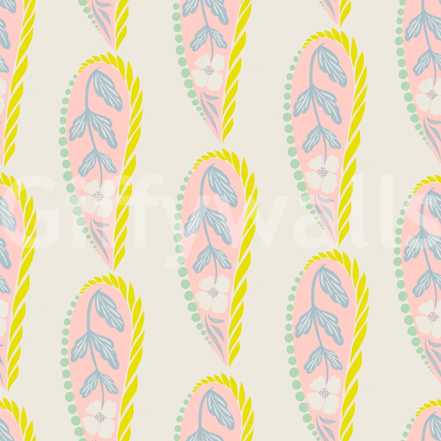 Decorative paisley mural wallpaper

