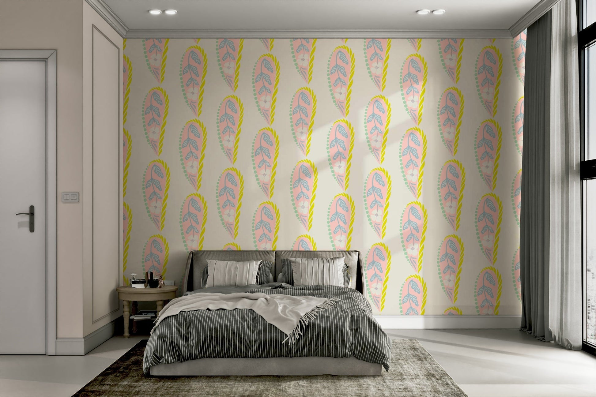 Pastel pattern wallpaper for interiors

