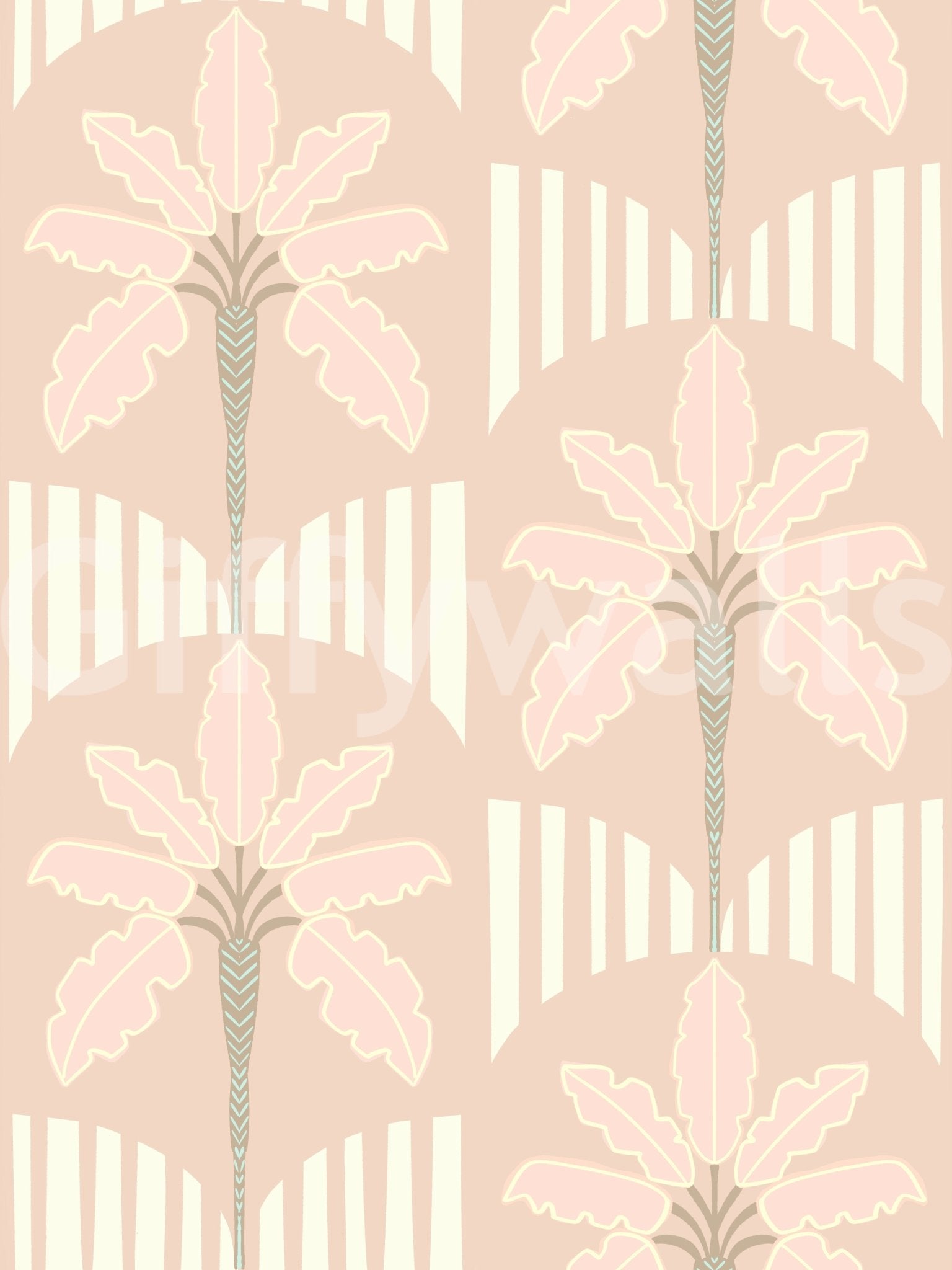 Pastel Palm Haven Wallpaper⁠