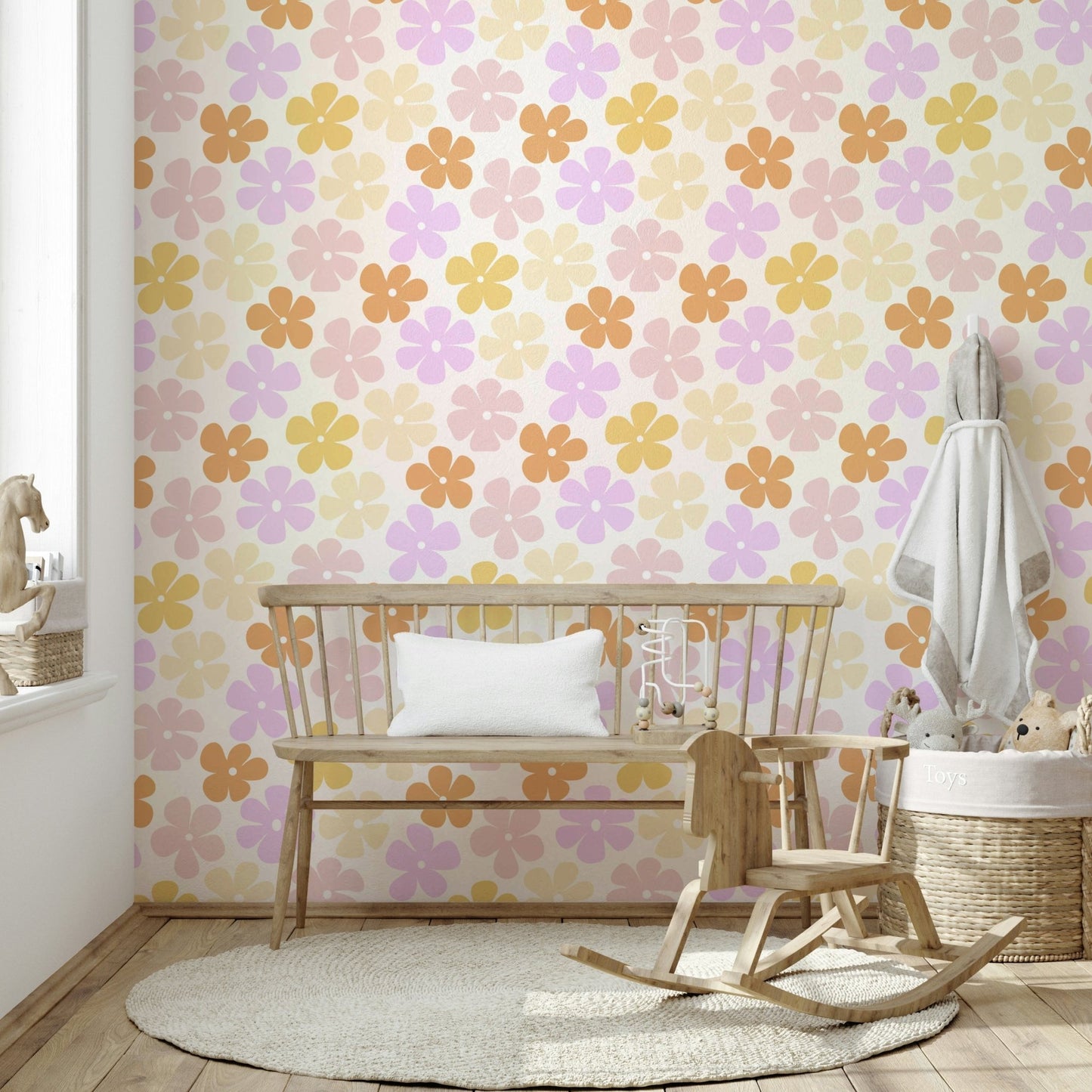Gentle pastel blooms wallpaper for dreamy rooms

