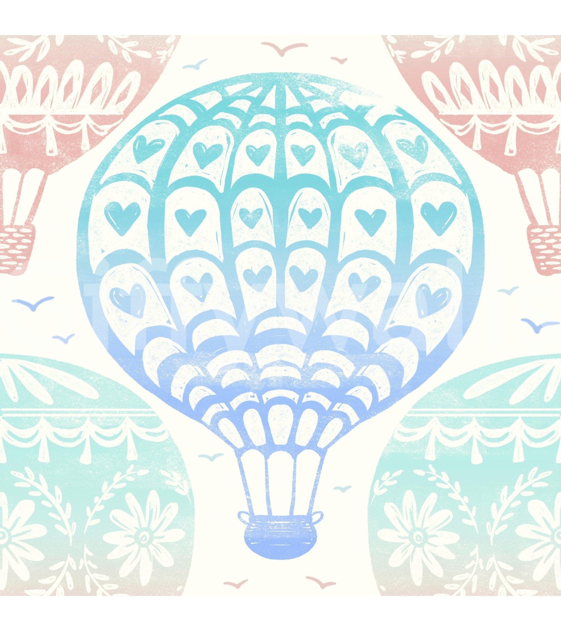 Sweet pastel balloon design wall mural