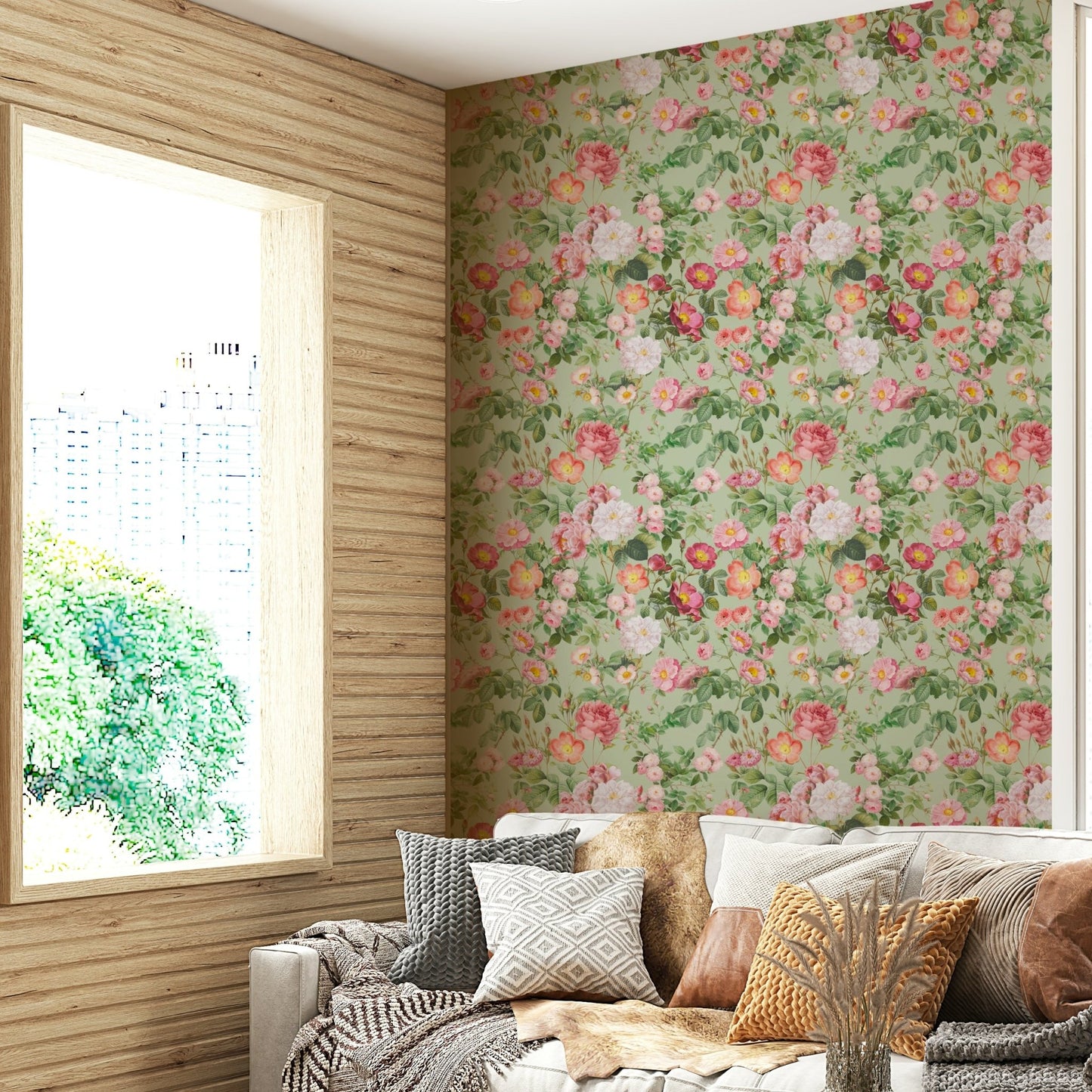 Beautiful rose pattern in soft pastel hues., GD1355