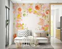 Elegant pastel wall mural creating a relaxing atmosphere

